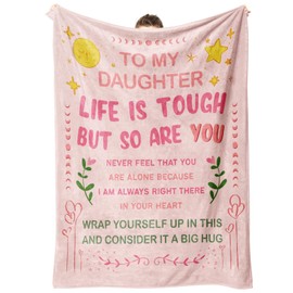 Craftique Daughter Blanket from Mum Dad, Daughter Gifts on Mother's Day, Daughter Birthday Gifts, Christmas, Valentine's Gifts for Daughter, to My Daughter Throw Blanket 60" x 50"