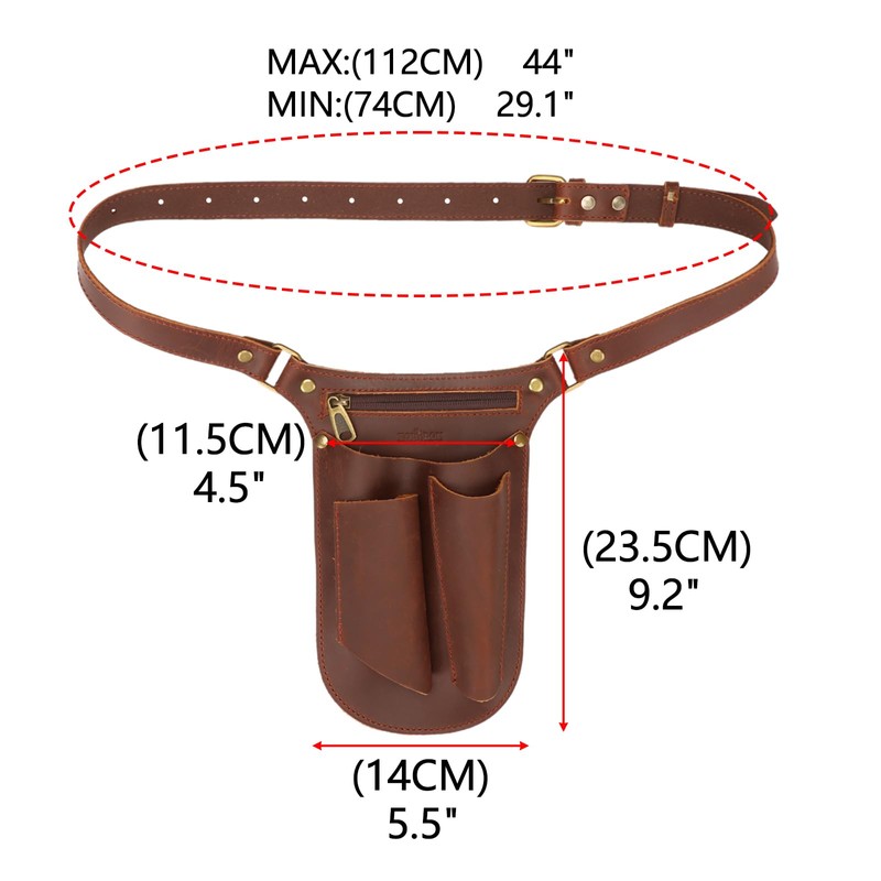 TOURBON Genuine Leather Garden Tool Belt for Men Women Gandening