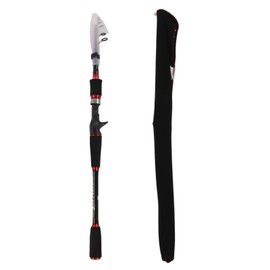 Telescopic Fishing Rod Lightweight Carbon Fiber Casting Fishing Pole with Stainless Steel Swivel Guide for Bass Trout 2.1m