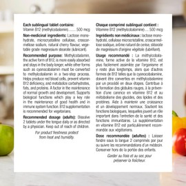 Webber Naturals Vitamin B12 500 mcg, Quick Dissolve, 120 Tablets, Natural Cherry Flavour, Supports Energy Production and Metabolism