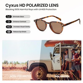 Cyxus Nerd Sunglasses Men Women Retro Polarised Sunglasses Outdoor UV 400 for Driving Fishing Travel P1554, Tortoiseshell