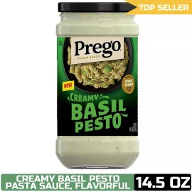 Prego Creamy Basil Pesto Pasta Sauce, 14.5 oz Jar