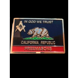 __unknown__ California Republic Freemasons Plate heavy Duty Auto Car Truck Emblem Black/gold
