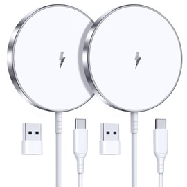 Magnetic Wireless Charger 15W Fast Charger for Cell Phone 16 Pro Max/16 Pro/16 Plus/16/15/14/13/12 Series 2 Pack Charging Pad for AirPods 3/2/Pro 2/Pro Mag-Safe Original Replacement