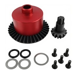 Differential Case 37T Main Gear & 13T Input Gear AR310872 for Arrma 1/10 Senton, Big Rock, Granite 3S BLX, Outcast, Kraton 4S, Typhon 3S 1/8, Diff Cover Replacement (Red)