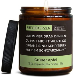 Lustige Duftkerze mit Spruch für Beste FreundIn | Handgemacht aus Sojawachs | In Geschenkbox | Nachhaltiges Geschenk Freundschaft Freundin Freund Partner Schwester BFF |Apfel