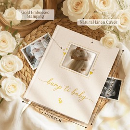 Lanpn My Pregnancy Journal Memory Book for First Time Mom, 156 Page Pregnant Announcement Must Have Planner, Pregnancy Tracking Diary Scrapbook Keepsake Gift for Mom to Be Expecting New Parent Beige