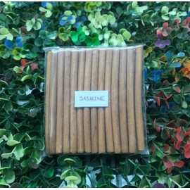 Jasmine Incense Dhoop Sticks (25 Sticks with Stand) - 100% Natural bambooless Incense Dhoop Sticks - Christmas Incense Sticks - Traditional Indian Incense (No Damaged Sticks Hand Sorted Packet)