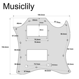 Musiclily Pro 11-Hole Large Full Face Guitar Pickguard for Import SG, 3Ply White
