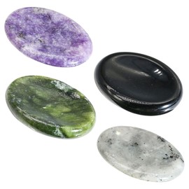 FRCOLOR 4pcs Anxiety Worry Stone Natural Massage Tool Tool Portable Thumb Scraper Relief Massage Scraper