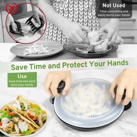 Eoaod Chicken Shredder 10.8 inch Longer Spikes Make Chicken Shredder Tool Twist More Effective, Meat Shredder with Widened Anti Slip Mat Fix, Suitable for Pork, Beef, Dishwasher (White)