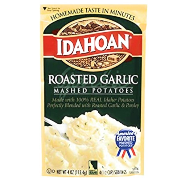 Idahoan Roasted Garlic Mashed Potato (Pack of 3) 4 oz Bags