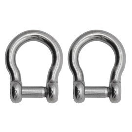 Extreme Max 3006.8411.2 BoatTector Stainless Steel Bow Shackle with No-Snag Pin - 3/8", 2-Pack