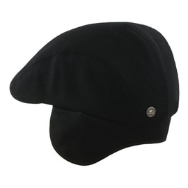 Sterkowski Norte Scally Cap | Wool Flat Cap for Men and Women | Flat Caps for Men UK Men's Flat Caps Trucker Hats for Men Newsboy Caps for Men Winter Hats for Men Flat Peak Cap 62 cm Black