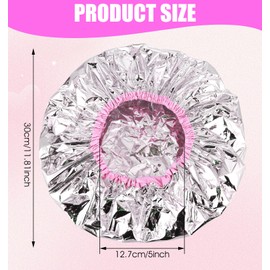 4Pcs Heat Cap for Deep Conditioning, Reusable Hair Mask Cap for Deep Conditioning Oil Treatment, Reusable & Elastic Aluminum Foil Hat Ideal for Coloring Perm, Steam Shower Spa Use