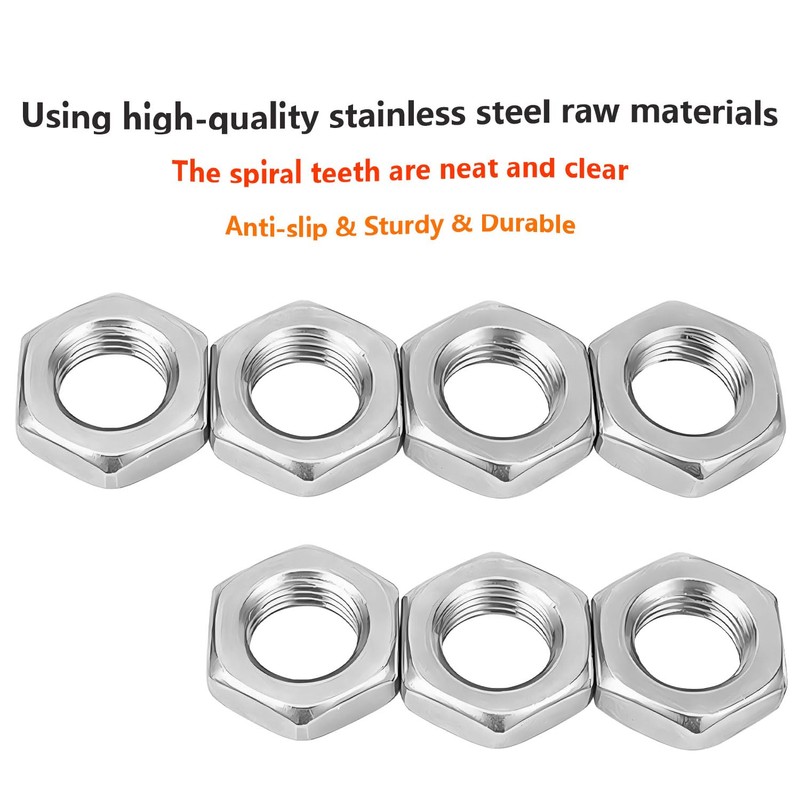 Ctyjia 30 PCS Hex Thin Nuts M8 Locking Nuts, 304