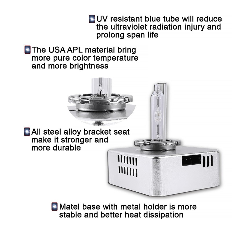 Sinoparcel D5S HID Headlight Bulb with Integrated Ballast - 6000K