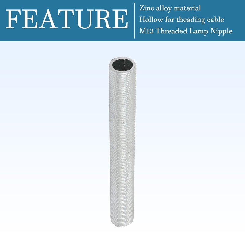 QUARKZMAN Lamp Pipe Nipple M12 Thread x 2 Hardware All