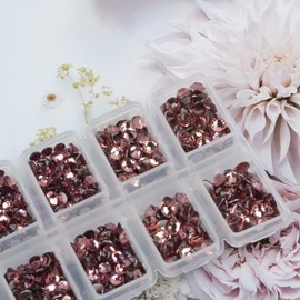 ICAI Beads 10000 Pieces Rhinestones 6 Sizes Round Crystal Glass Flat Back Rhinestones with 1Tweezers and 1Picking Pen for Nail Art Crafts Clothes Bags DIY (Light Amethyst)