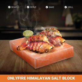 Onlyfire Himalayan Salt Plate 8"x8"x1.5" for Cooking, Grilling Cutting and Serving
