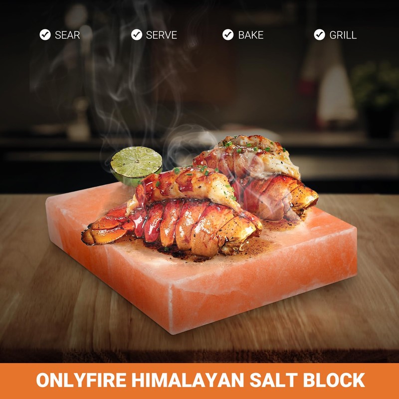 Onlyfire Himalayan Salt Plate 8"x8"x1.5" for Cooking, Grilling Cutting and