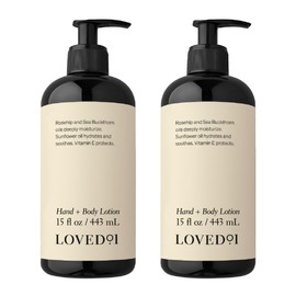 Loved01 Hand & Body Lotion, John Legend Skincare, Fragrance-Free, Daily Lightweight Cream, Oprah's Favorite Things, Formulated with Shea Butter & Vitamin E, 2-Pack (15 oz each)