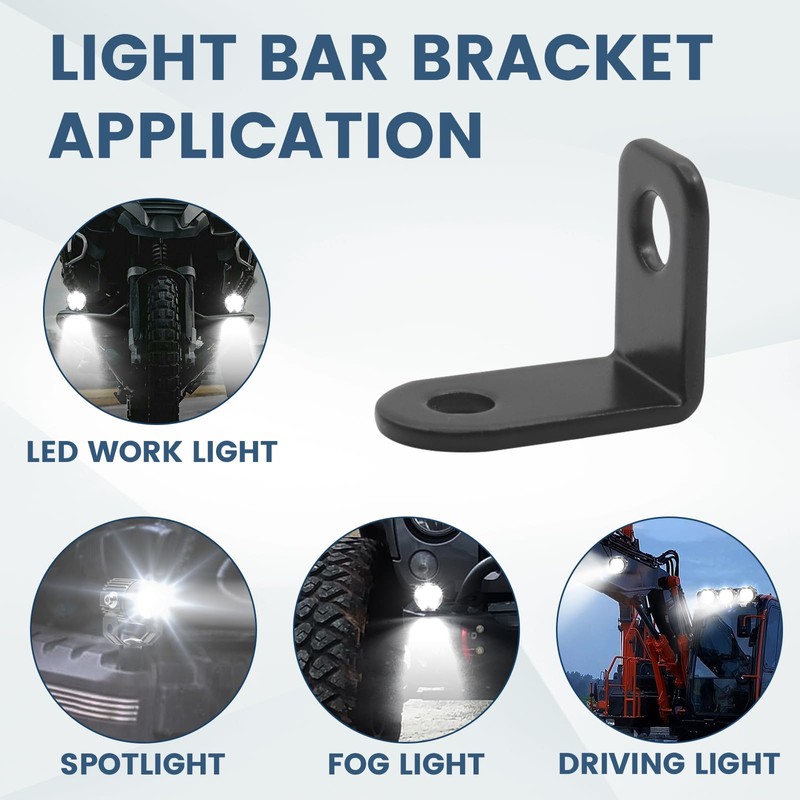 Biqing 2PCS LED Light Bar Side Mounting Brackets Universal Single