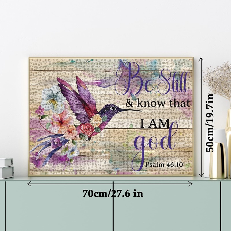 Religious Hummingbird Puzzles for Adults 1000 Pieces, Bird Flower Christian