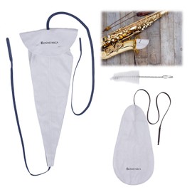 HOMMDECO Synthetic Suede Instrument Cleaning Cloth 2 Pieces, Saxophone Single String Instrument Cleaning Cloth For Alto Saxophone, Clarinet, Flute (Beige)