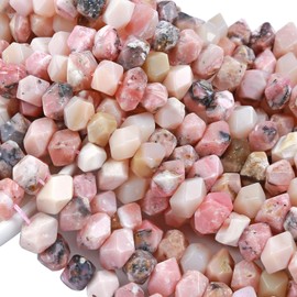 6 * 11mm 25pcs Natural Pink Opal Stone Irregular Special Cut Stone Beads Loose Beads for Jewelry DIY Making Bracelet 7.5inch