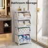 UFORU 4 Tier Rolling Storage Cart, Plastic Open Storage Basket