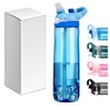 TCKJ 25oz Water Bottle with Straw, Clip, Handle & Marker,