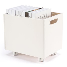 CINPIUK File Box Rolling File Organizer with Wheels Stackable Storage File Boxes Portable Letter File Folder Box Book Box Document Organizer for Home Office Filing Storage Bin