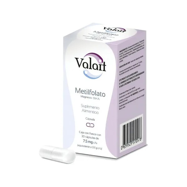 Valait Metilfolato 7.5 Mg Suplemento Alimenticio 30 Cápsulas Sabor Sin