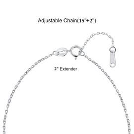 Atlylk 1CT Moissanite Pendant Necklaces Sterling Silver Heart Necklaces for Women with 2'' Extender