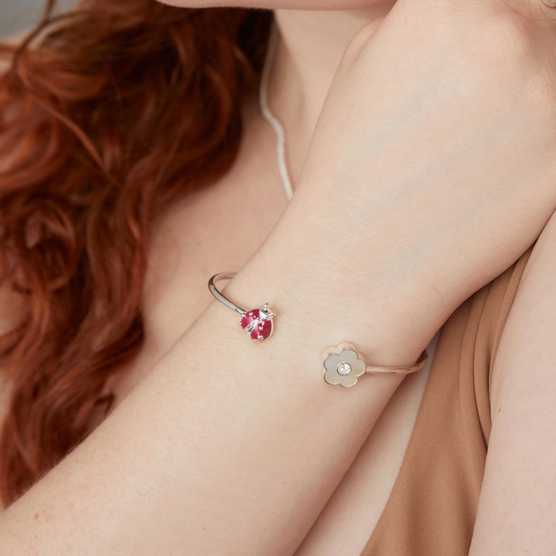 Alex and Ani Ladybug and Daisy Flex Cuff
