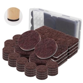 Almohadillas para Muebles, 100 Pcs Protectores para Patas de Sillas Autoadhesivas, Antideslizantes de Fieltro para Muebles Sin Ruido y Cortable para Tabla, Sofá, Proteger Los Pisos de Arañazos(Marrón)
