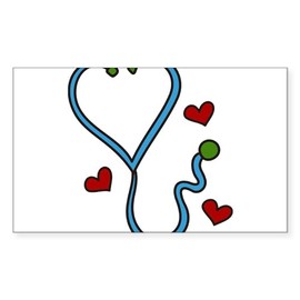 CafePress Stethoscope Rectangle Bumper Sticker Car Decal