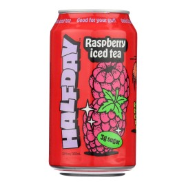 UD_Halfday Raspberry Iced Green Tea with Prebiotic Flavored Fruit Herbal Tea 12 Fluid Ounces Per Bag Case of 12 Bags in Box