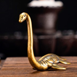 CHOVY 1PC Solid Brass Loch Ness Monster Figurine - Enigmatic Home Decor, Perfect Collectible Art Piece for Desk and Scene Decoration, Unique Craft for Mystical Vibes