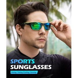 CIFOYA Polarized Sunglasses-for-Men Sports Mens-Sunglasses: Sport Sun Glasses with UV400 for Golf Driving Fishing Cycling