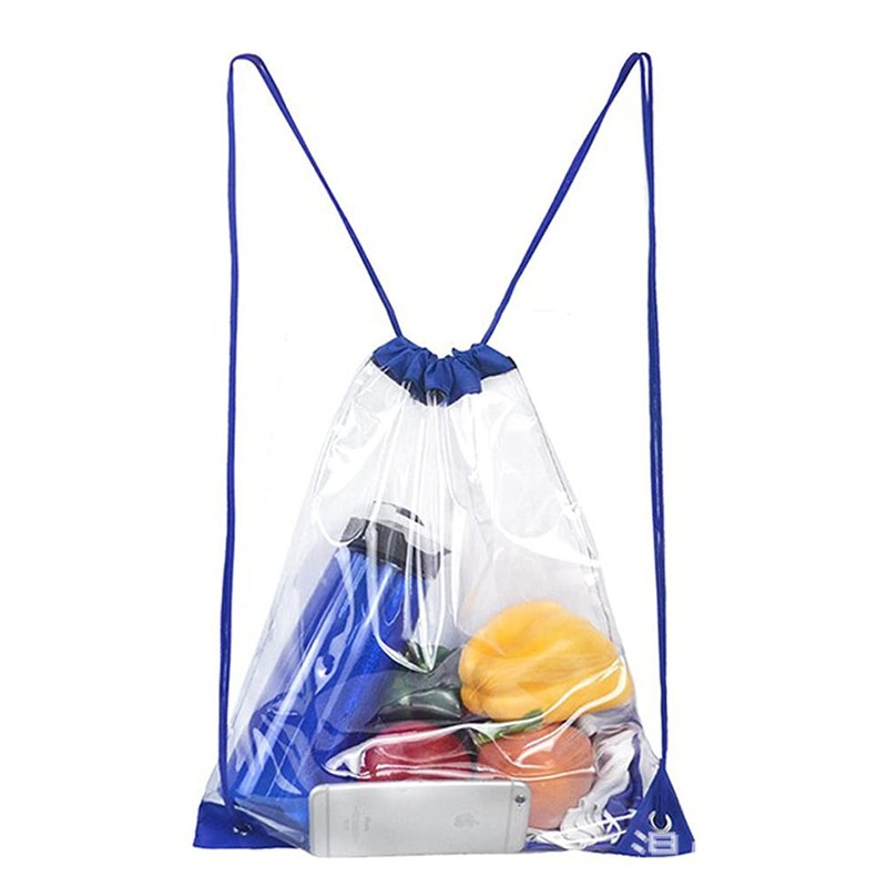 PVC Drawstring Backpack Waterproof Foldable Transparent Drawstring Backpack Sports Drawstring