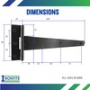 IRONTITE® 1 Pair Black T Hinges 200mm (8”), Gate Hinges