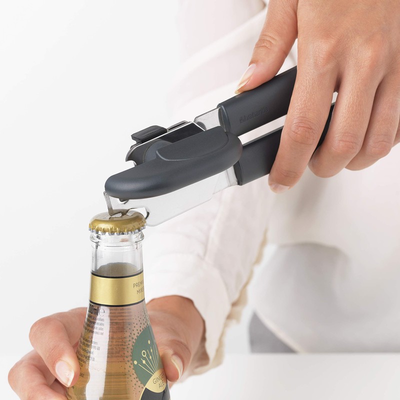 Brabantia 121869 Tasty+ Can Plus Bottle Opener, Dark Grey