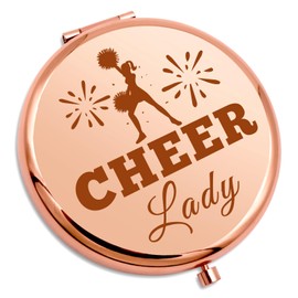 Cheerleader Gift Cheer Lady Compact Mirror Cheerleading Gifts for Cheerleader Friendship Gifts Christmas Appreciation Gifts for Cheer Team Mom Coach Birthday Graduation Gifts Folding Makeup Mirror