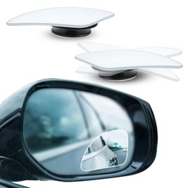 Pack of 2 Blind Spot Mirrors, Glass Convex Lens, Frameless, Adjustable, Blind Spot Mirrors for All Types of Vehicles (Oval, Colourless)