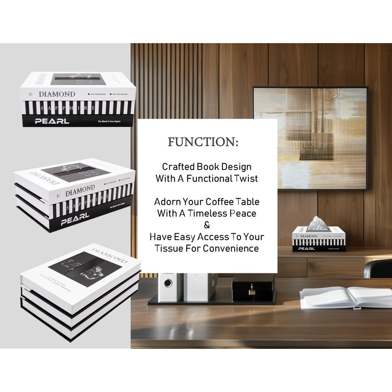 Senea Kay Tissue Box Cover Rectangle - Decor Book Tissue