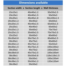 Kwweeoo 304 stainless steel square tube, 2 pieces, 25 mm x 25 mm x 300 mm, long wall thickness 1 mm, square metal tubes, square tube made of rust-proof steel