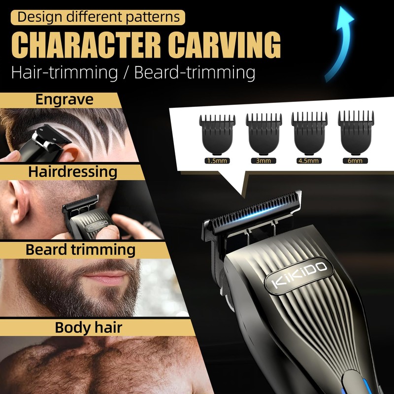 KIKIDO Professional Hair Clippers for Men,USB Rechargeable Hair Trimmer,Men's Grooming