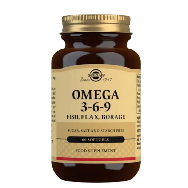 Solgar Omega 3-6-9, Fish, Flax, Borage - 60 Capsules